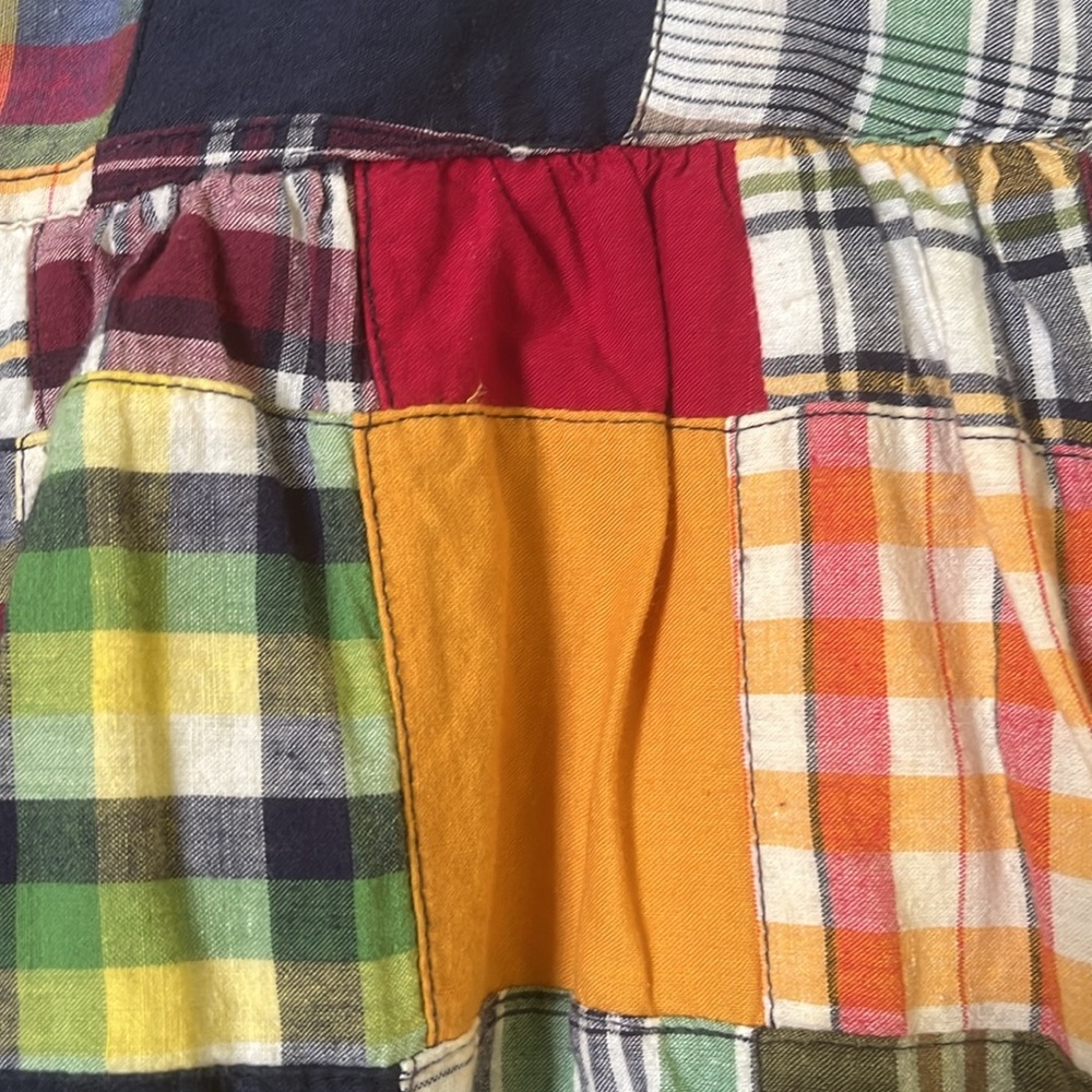 American Eagle Outfitters Bubble Skirt Madras Plaid Patchwork Size 2 - Picture 2 of 14